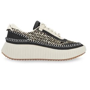 Dolce Vita Dolley White/Black Knit Sneakers 9.5